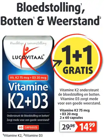 Lucovitaal Vitamine K2+D3 aanbieding