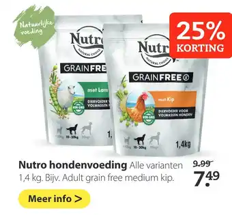 Pets Place Nutro hondenvoeding aanbieding