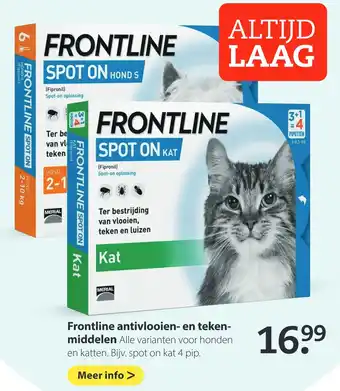 Pets Place Frontline antivlooien- en teken aanbieding