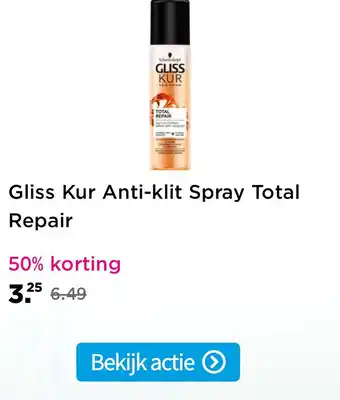 Plein.nl Gliss Kur Anti-klit Spray Total aanbieding