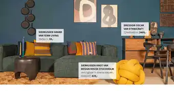 Nijhof Sierkussen grand van ferm living, sierkussen knot van design house stockholm of dressoir oscar van ethnicraft aanbieding