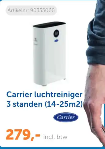 Warmteservice Carrier luchtreiniger 3 standen (14-25m2) aanbieding