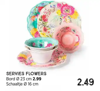 Xenos Servies flowers aanbieding