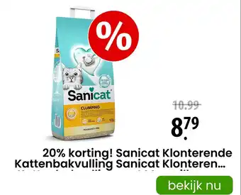 Zooplus 20% korting! Sanicat Klonterende aanbieding