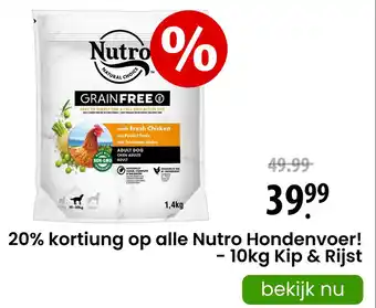 Zooplus 20% kortiung op alle Nutro Hondenvoer! aanbieding