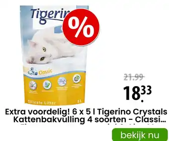 Zooplus Extra voordelig! 6 x 5 1 Tigerino Crystals aanbieding