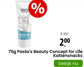 Zooplus Pasta's Beauty Concept for Life aanbieding