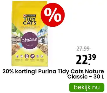 Zooplus 20% korting! Purina Tidy Cats Nature aanbieding