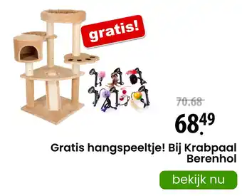 Zooplus Gratis hangspeeltje! Bij Krabpaal Berenhol aanbieding