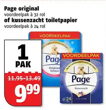 Poiesz Page original of kussenzacht toiletpapier aanbieding