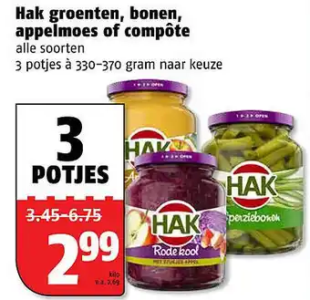 Poiesz Hak groenten, bonen, appelmoes of compôte aanbieding