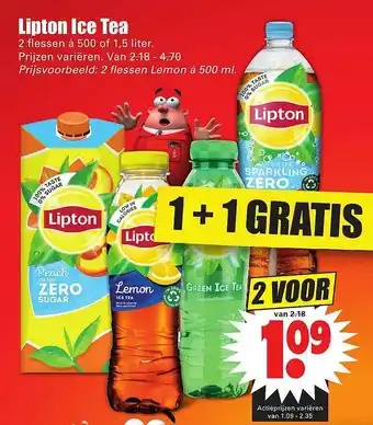 Dirk Lipton Ice Tea 1+1 Gratis aanbieding