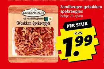 Boni Zandbergen Gebakken Spekreepjes 70g aanbieding