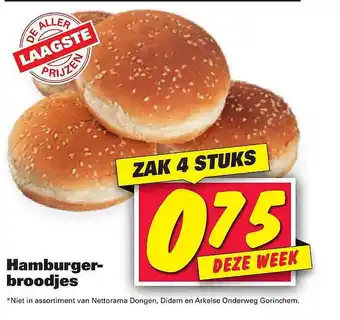 Nettorama Hamburgersbroodjes aanbieding