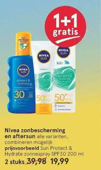 Etos Nivea Zonbescherming En Aftersun 1+1 Gratis 200ml aanbieding