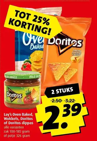 Boni Lay's Oven Baked, Wokkels, Doritos Of Doritos Dippas Tot 25% Korting aanbieding