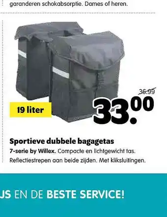 Plentyparts Sportieve Dubbele Bagagetas 7-Serie By Willex 19 liter aanbieding