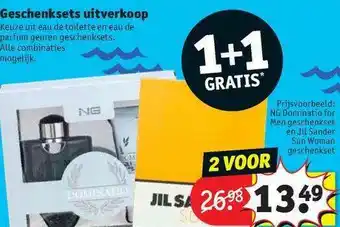 Kruidvat Geschenksets Uitverkoop 1+1 Gratis aanbieding