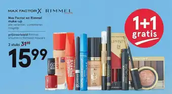 Etos Max Factor En Rimmel Make-Up 1+1 Gratis aanbieding