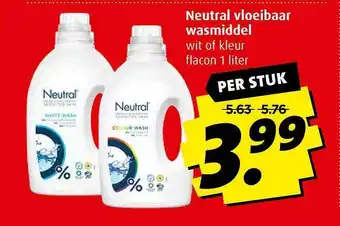 Boni Neutral Vloeibaar Wasmiddel 1 liter aanbieding