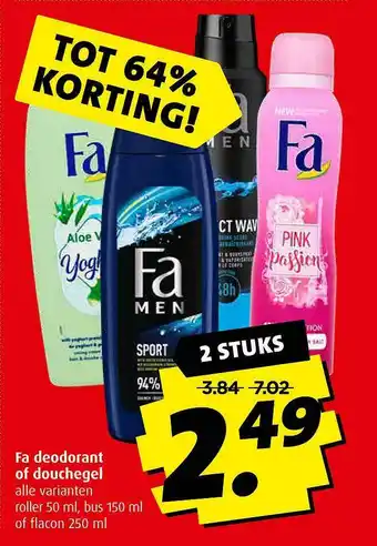 Boni Fa Deodorant Of Douchegel Tot 64% Korting 250ml aanbieding