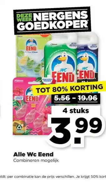 PLUS Alle WC Eend Tot 80% Korting aanbieding