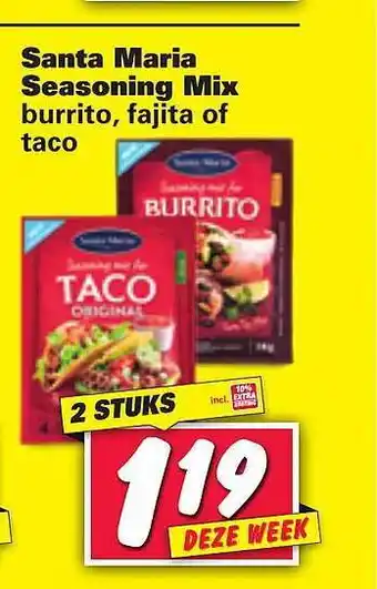 Nettorama Santa Maria Seasoning Mix Burrito, Fajita Of Taco aanbieding