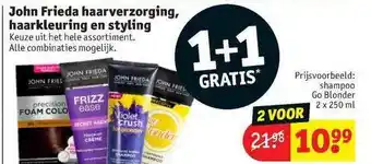 Kruidvat John Frieda Haarverzorging, Haarkleuring En Styling 1+1 Gratis 250ml aanbieding