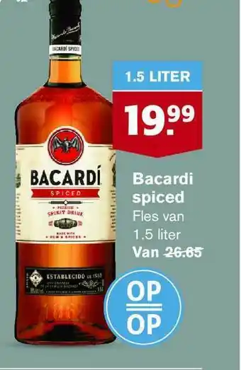 Hoogvliet Bacardi Spiced 1.5 liter aanbieding