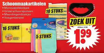 Dirk Schoonmaakartikelen : Microvezeldoekjes, Grote Schuursponzen, Meerdingendoekjes Of Voegenborstel aanbieding