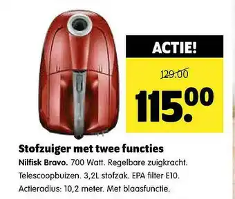 Plentyparts Stofzuiger Met Twee Functies Nilfisk Bravo aanbieding