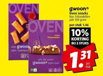 Boni Gwoon Oven Snacks 10% Korting Bij 2 Stuks aanbieding