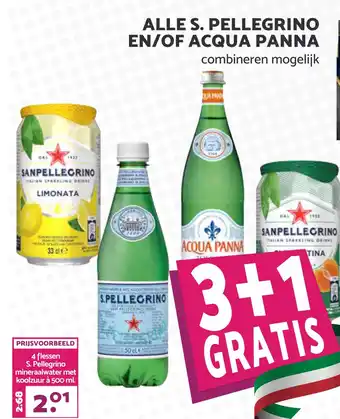 MCD Supermarkt Alle s. pellegrino en/of acqua panna aanbieding