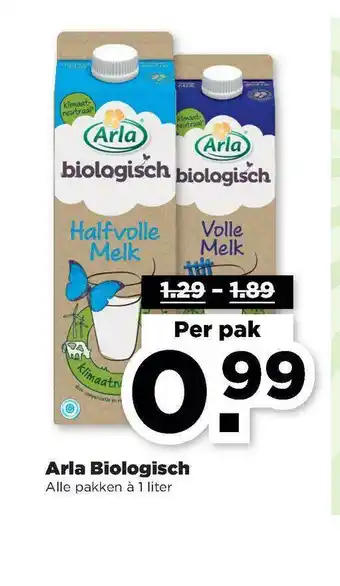 PLUS Arla Biologisch 1 liter aanbieding