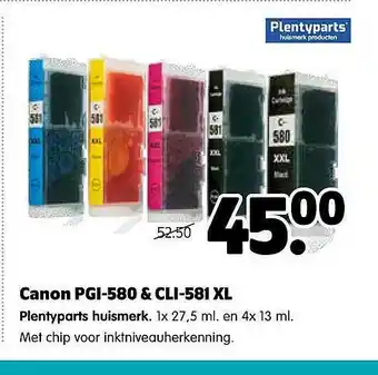 Plentyparts Canon PGI-580 & CLI-581 XL Plentyparts Huismerk aanbieding