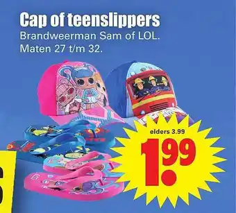 Dirk Cap Of Teenslippers aanbieding