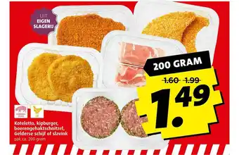 Boni Koteletto, Kipburger, Boerengehaktschnitzel, Gelderse Schijf Of Slavink aanbieding