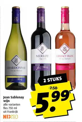 Boni Jean Sablenay Wijn aanbieding