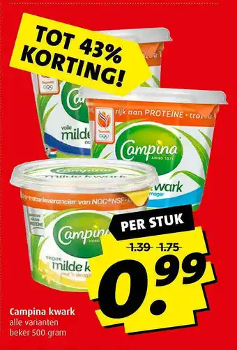 Boni Campina Kwark Tot 43% Korting aanbieding