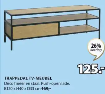 Jysk Trappedal TV-meubel B120xH40xD33CM aanbieding