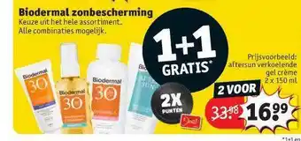 Kruidvat Biodermal Zonbescherming 1+1 Gratis aanbieding