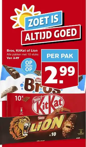 Hoogvliet Bros, KitKat Of Lion aanbieding