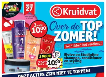 Kruidvat Elvive En Studioline Shampoo, Conditioner En Styling aanbieding