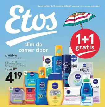 Etos Alle Nivea 1+1 Gratis aanbieding