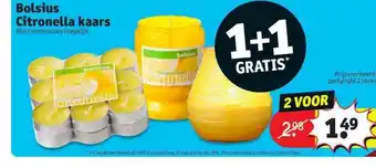 Kruidvat Bolsius Citronella Kaars 1+1 Gratis aanbieding