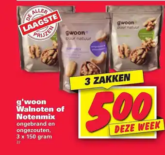 Nettorama G'woon Walnoten Of Notenmix Ongebrand En Ongezouten aanbieding