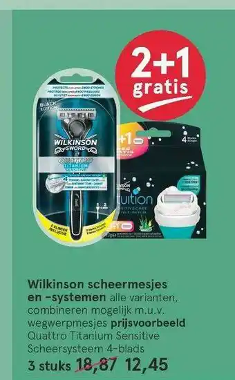 Etos Wilkinson Scheermesjes En -systemen 2+1 Gratis aanbieding