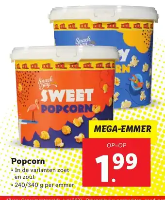 Lidl Snack Day Popcorn 240/340g aanbieding