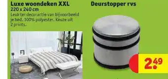 Kruidvat Luxe Woondeken XXL 220 X 240 Cm Of Deurstopper RVS aanbieding