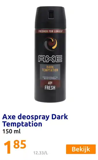 Action Axe deospray Dark Temptation aanbieding